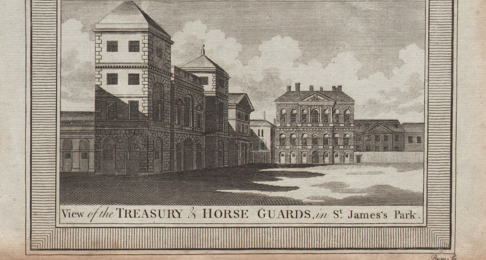 The Treasury & Horse Guards, Whitehall, London. St. James's Park. THORNTON 1784